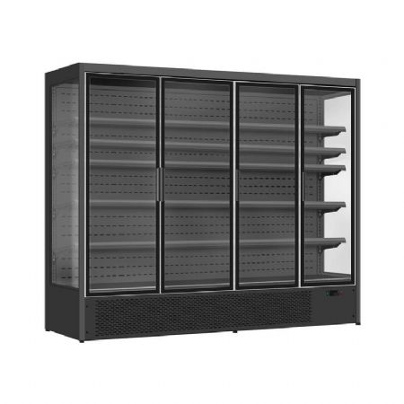 Vitrine murale de supermarché noire 4 portes vitrées positive 2508 mm - Combisteel - 7550.0120 Vitrine murale de supermarché noire 4 portes vitrées positive 2508 mm - Combisteel - 7550.0120