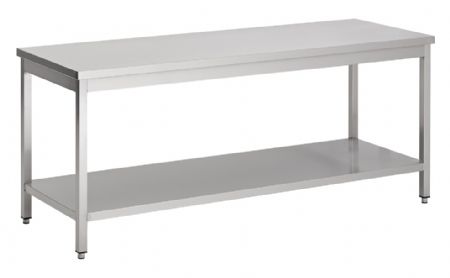 Table de travail pro inox avec tagre - 1600x800x900mm