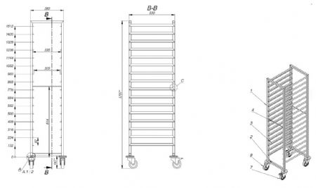 Chariot débarrassage 16 niveaux GN 1/1 - Combisteel - 7819.0010