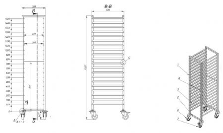 Chariot débarrassage 20 niveaux GN 1/1 - Combisteel - 7819.0014