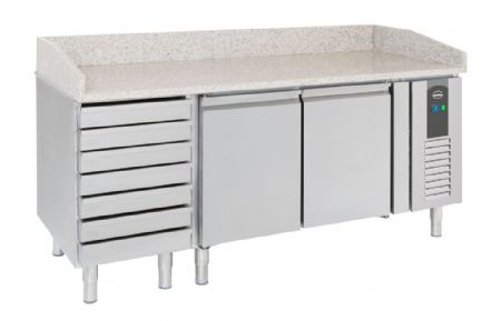 Meuble à pizza 2 portes pleines 7 tiroirs positif 580 L - Combisteel - 7950.0042 Meuble à pizza 2 portes pleines 7 tiroirs positif 580 L - Combisteel - 7950.0042