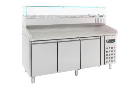 Table a pizza professionnelle  3 portes - 2025x800x1000