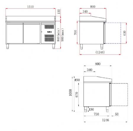 Meuble à pizza 2 portes pleines positif 390 L - Combisteel - 7950.0050