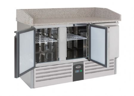 Meuble à pizza 3 portes pleines positif avec dessus granit - Combisteel - 7950.0060