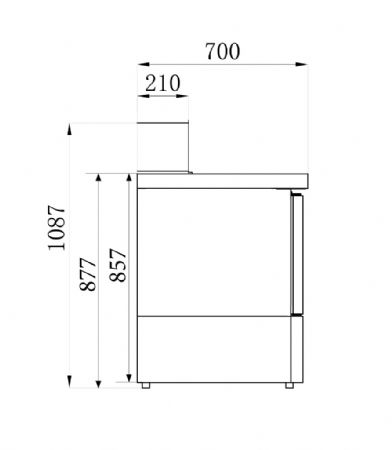 Table a pizza professionnelle  2 porte 903x700x1090