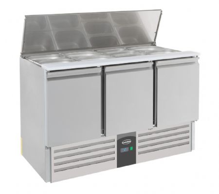 Saladette réfrigérée 3 portes pleines 368 L positive - Combisteel - 7950.0094
