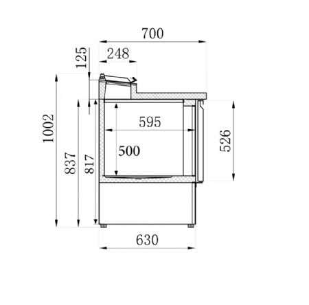 Saladette réfrigérée 2 portes pleines 240 L positive - Combisteel - 7950.0095