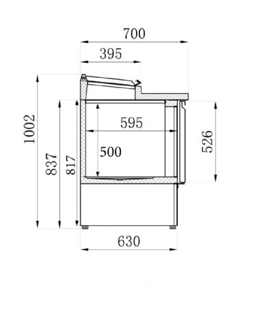 Saladette réfrigérée 3 portes pleines 392 L positive - Combisteel - 7950.0100