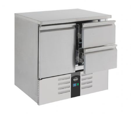 Table desserte réfrigérée 1 porte pleine 2 tiroirs 257 L - Combisteel - 7950.0108