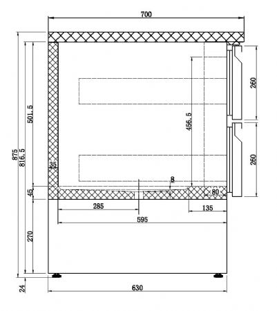 Table desserte réfrigérée 6 tiroirs 400 L positive - Combisteel - 7950.0113