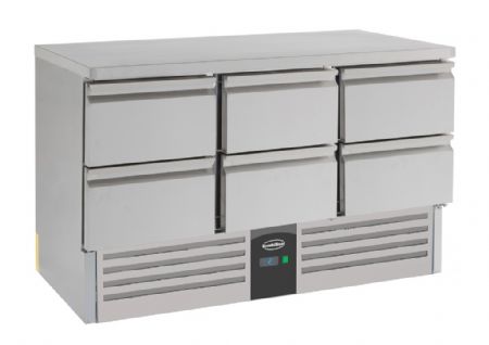Table desserte réfrigérée 6 tiroirs 400 L positive - Combisteel - 7950.0113