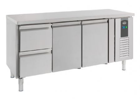Table desserte réfrigérée 2 portes pleines 2 tiroirs 417 L - Combisteel - 7950.0205