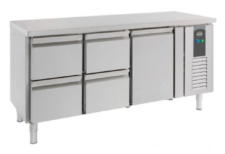 Table desserte réfrigérée 1 porte pleine 4 tiroirs 417 L - Combisteel - 7950.0215