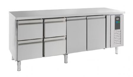 Table desserte réfrigérée 2 portes pleines 4 tiroirs 553 L - Combisteel - 7950.0220