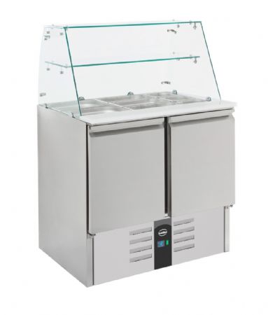 Saladette réfrigérée 2 portes pleines 240 L positive - Combisteel - 7950.0400 Saladette réfrigérée 2 portes pleines 240 L positive - Combisteel - 7950.0400