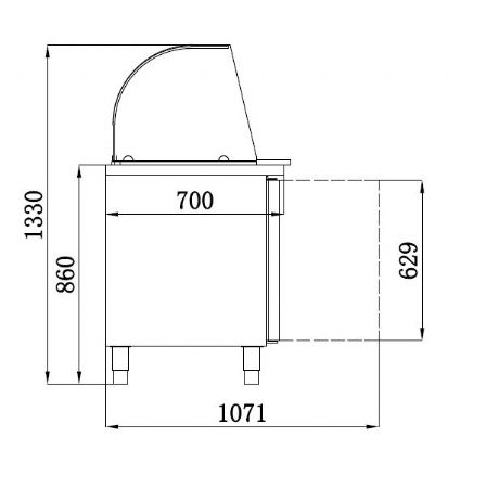Table desserte réfrigérée 3 portes pleines 465 L positive - Combisteel - 7950.0415