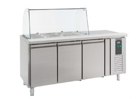 Table desserte réfrigérée 3 portes pleines 465 L positive - Combisteel - 7950.0415