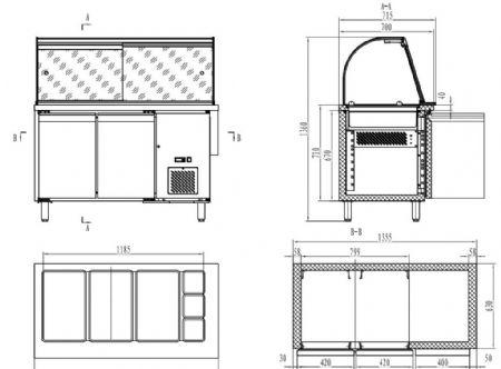 Saladette réfrigérée 2 portes pleines 314 L positive - Combisteel - 7950.0422