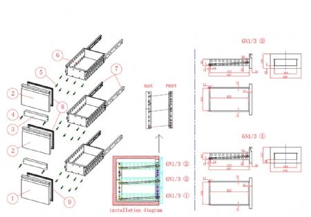 Soubassement réfrigéré 4 tiroirs 168 L positif - Combisteel - 7950.0445
