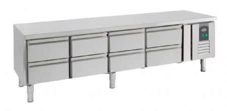 Soubassement réfrigéré 8 tiroirs 402 litres positif - Combisteel - 7950.0455 Soubassement réfrigéré 8 tiroirs 402 litres positif - Combisteel - 7950.0455