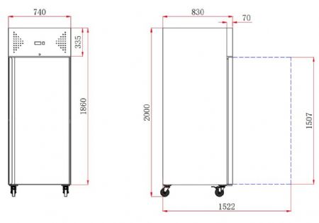 Armoire congélateur professionnelle 1 porte pleine 650 L - Combisteel - 7950.5015