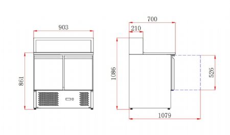 Meuble à pizza 2 portes pleines positif - Combisteel - 7950.5091
