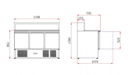 Meuble à pizza 3 portes pleines positif 402 L - Combisteel - 7950.5095