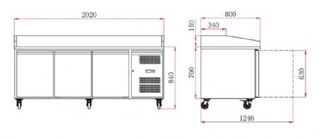 Meuble à pizza 3 portes pleines positif 580 L - Combisteel - 7950.5140