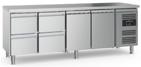 Table desserte réfrigérée 2 portes pleines 4 tiroirs 553 L positive - Combisteel - 7950.5180 Table desserte réfrigérée 2 portes pleines 4 tiroirs 553 L positive - Combisteel - 7950.5180
