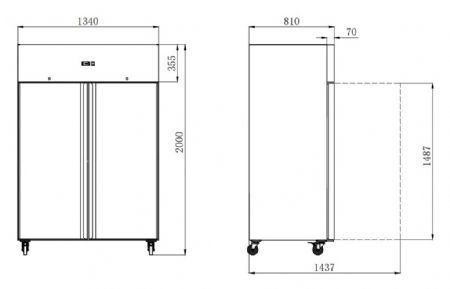 Armoire congélateur professionnelle 2 portes pleines 1200 L - Combisteel - 7950.5215