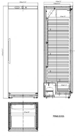 Armoire réfrigérateur positive professionnelle 1 porte pleine 357 L - Combisteel - 7950.5315