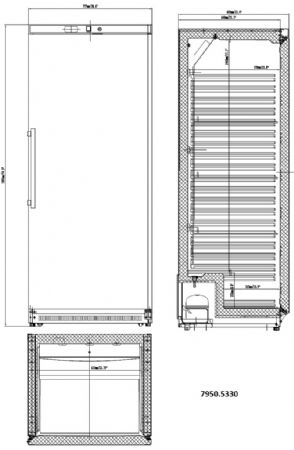 Armoire réfrigérateur positive professionnelle 1 porte pleine 543 L classe énergétique B - Combisteel - 7950.5330