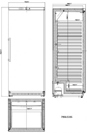 Armoire réfrigérée positive professionnelle 1 porte pleine 543 L classe énergétique B - Combisteel - 7950.5335