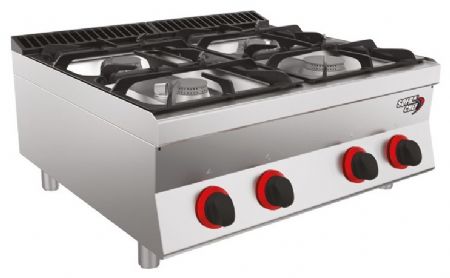Table de cuisson professionnelle gaz 4 feux 30,8 kW à poser - Sofraca - 7ST4F30G