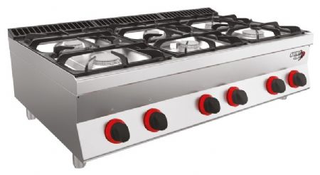 Fourneau Gaz 6 feux 38,2 kW à poser - Sofraca - 7ST6F38G