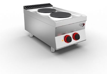 Fourneau professionnel Triphasé 2 feux 5,2 kW à poser - Sofraca - 7STPR2E Fourneau professionnel Triphasé 2 feux 5,2 kW à poser - Sofraca - 7STPR2E