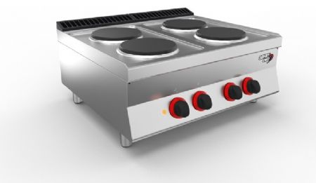 Fourneau professionnel Triphasé 4 feux 10,4 kW à poser - Sofraca - 7STPR4E Fourneau professionnel Triphasé 4 feux 10,4 kW à poser - Sofraca - 7STPR4E