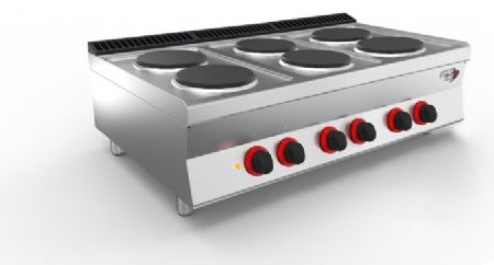 Fourneau Triphasé 6 feux 15,6 kW à poser - Sofraca - 7STPR6E Fourneau Triphasé 6 feux 15,6 kW à poser - Sofraca - 7STPR6E