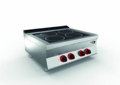 Cuisinire lectrique vitrocramique 4 zones de chauffe  poser - 800 x 700 x 295 mm