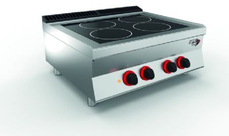 Fourneau professionnel Triphasé 4 feux 10 kW à poser - Sofraca - 7STVC4E
