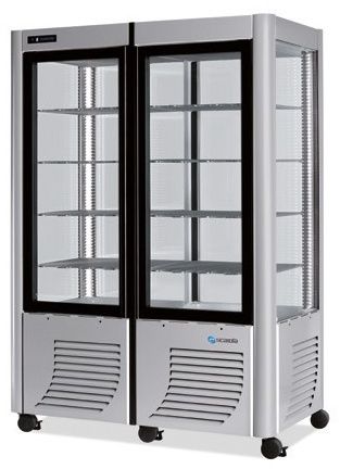 Armoire réfrigérée négative 1270x700x1840 mm 4 faces vitrées 800 L - Furnotel - 800BTLEDT