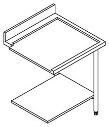 Table d'entrée et sortie professionnelle 500 x 500 ou 600 x 500 mm - Furnotel - 80200