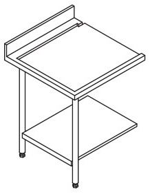 Table d'entrée et sortie pour machines à paniers 500 x 500 ou 600 x 500 - Furnotel - 80201
