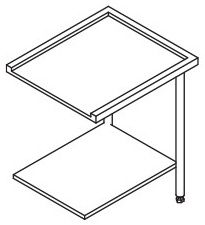 Table d'entrée et sortie 500 x 500 ou 600 x 500 mm - Furnotel - 80202