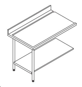 Table d'entrée et sortie professionnelle 500 x 500 ou 600 x 500 mm - Furnotel - 80203
