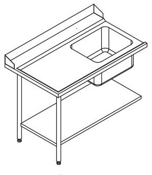 Table d'entrée professionnelle 500x500 ou 600x500 mm - Furnotel - 80205L