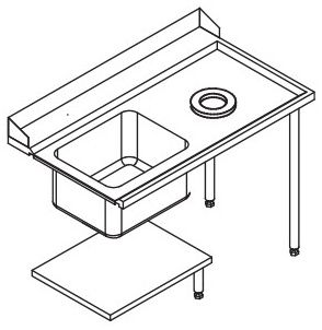 Table d'entrée 500 x 500 ou 600 x 500 mm - Furnotel - 80208