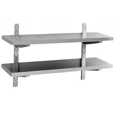Étagère murale Inox double 800x400 mm avec consoles et crémailleurs - Virtus - 8531G Étagère murale Inox double 800x400 mm avec consoles et crémailleurs - Virtus - 8531G