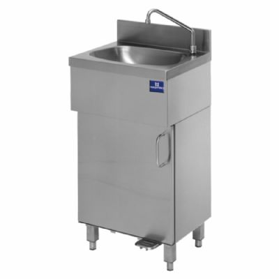 Lave-mains sur pitement ferm avec commande au pied 400 x 500 x 850 mm