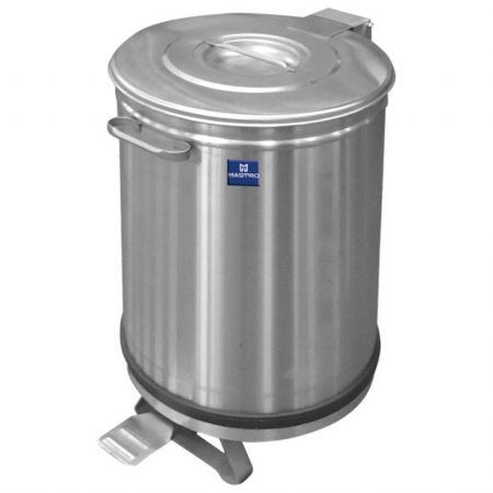 Refroidisseur de déchets professionnel poubelle en inox sur roues commande à pédale, 90 litres - Virtus - 9025IB